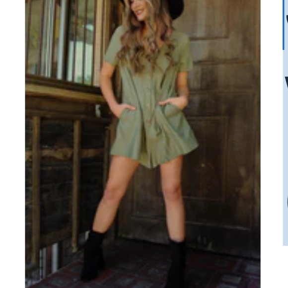 NWT Olive Romper - ShopHopes - Picture 2 of 4